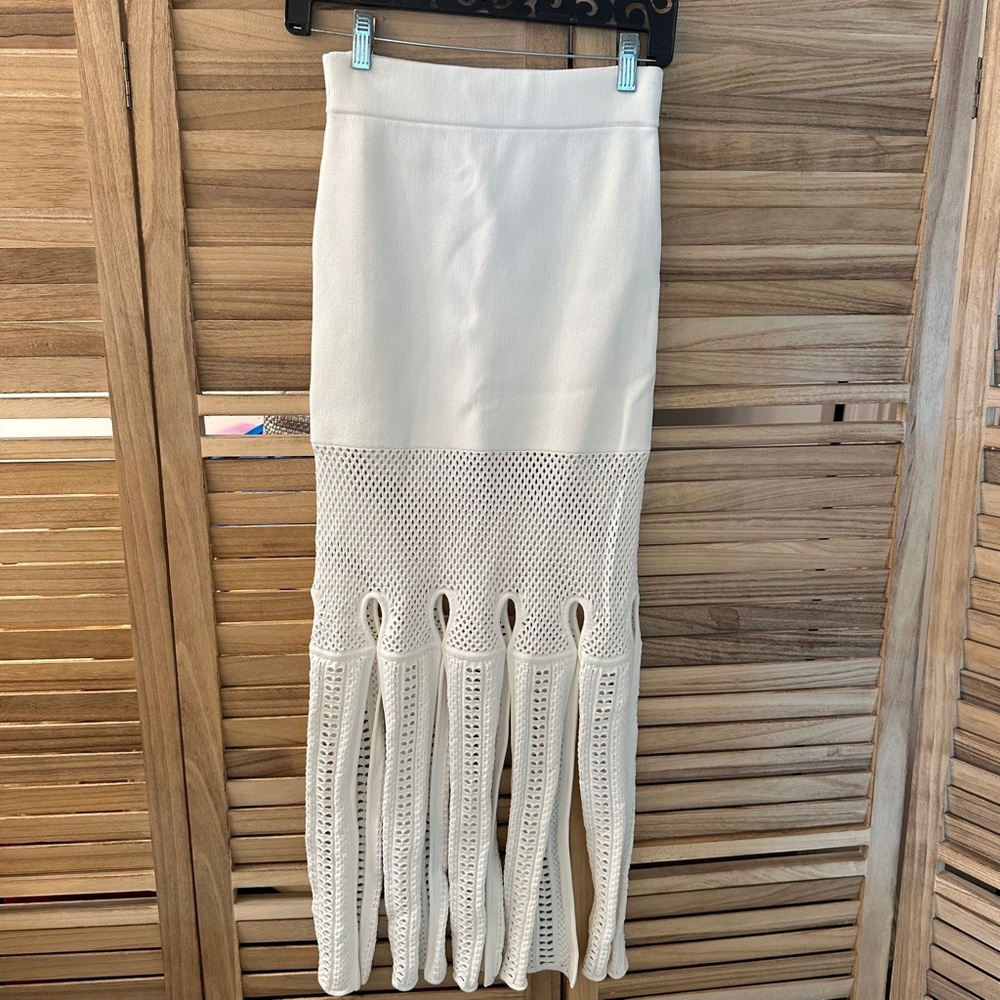 Alexis Kiara Midi Paneled Skirt in white size XS - Picture 6 of 7